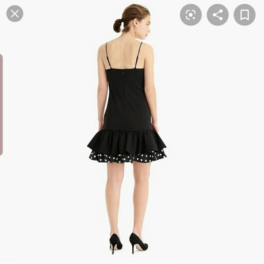 J. CREW FAILLE DRESS black and white polka dots